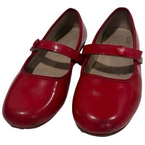 Elephantito Red Patent Leather Mary Jane Flats Girls Size 13 US 30 EU